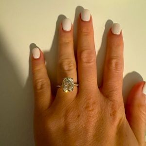 4.5 Carat Moissanite Engagement Ring - Yellow Gold